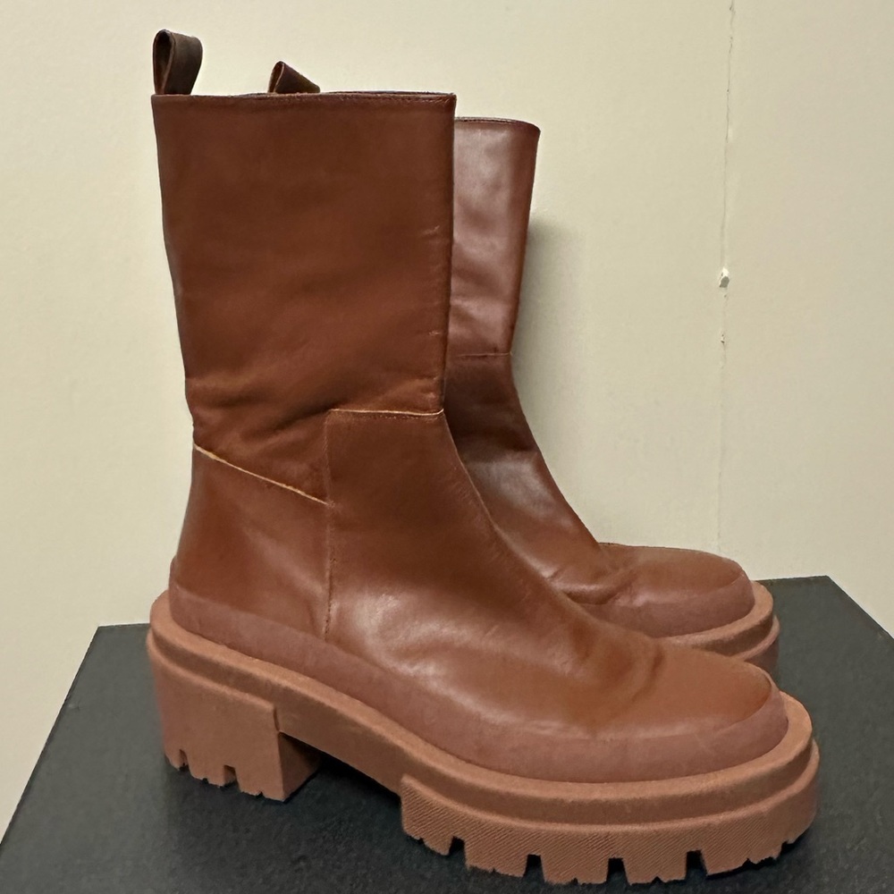 Free People Brown Combat & Moto Boots